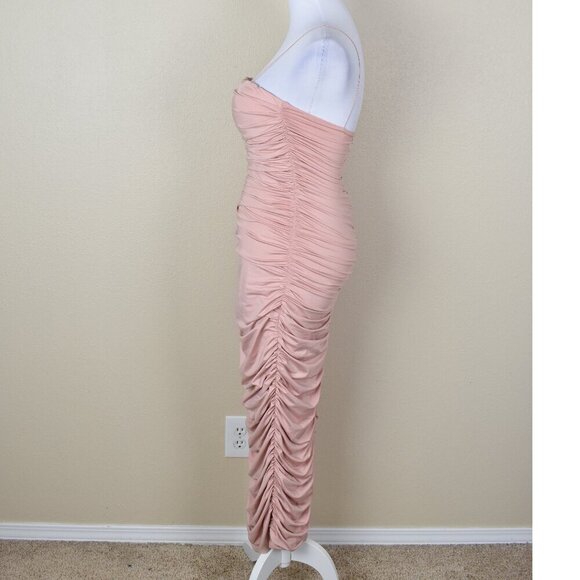 Elegant Pink Ruched Dress - Picture 9 of 10